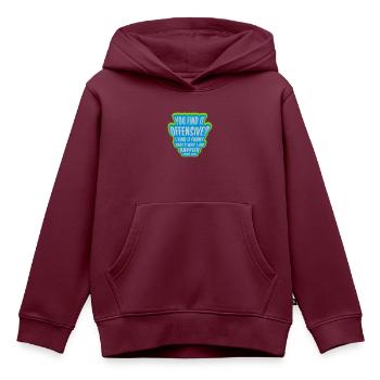 You find it offensive - Kinder Premium Organic Hoodie - Burgunderrot - Vorne - AI Model Kid Female (0cm)