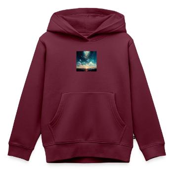 Endloses Universum - Kinder Premium Organic Hoodie - Burgunderrot - Vorne - AI Model Kid Female (0cm)