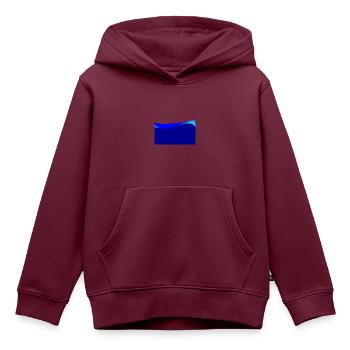 Dunkelblauer Wellenhintergrund - Kinder Premium Organic Hoodie - Burgunderrot - Vorne - AI Model Kid Female (0cm)