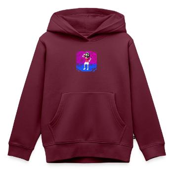 LUSTIGE MUSIK ILLUSTRATION MÄDCHEN 14 - Kinder Premium Organic Hoodie - Burgunderrot - Vorne - AI Model Kid Female (0cm)