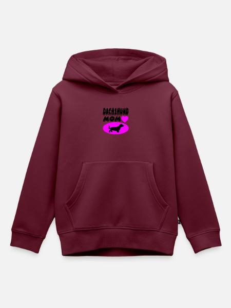 Dackel - Kinder Premium Organic Hoodie - Burgunderrot