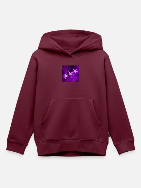 DREI STERNE LILA - Kinder Premium Organic Hoodie - Burgunderrot