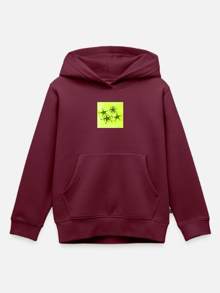 4 STERNE LÄCHELN GELB - Kinder Premium Organic Hoodie - Burgunderrot