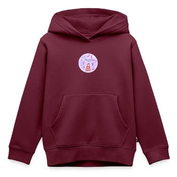 Elif Ba - Koran lernen - Kinder Premium Organic Hoodie - Burgunderrot - Vorne - AI Model Kid Female (0cm)