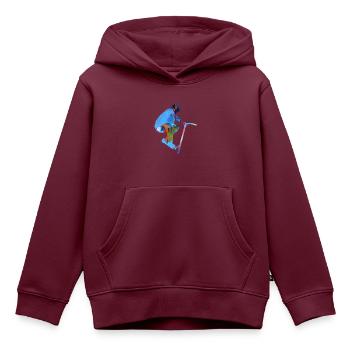 Stuntscooter,Trickscooter,tricks,stunt,e-scooter, - Kinder Premium Organic Hoodie - Burgunderrot - Vorne - AI Model Kid Female (0cm)