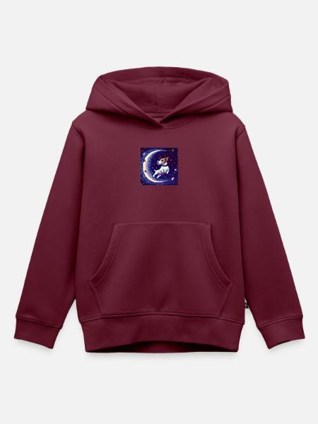 SpaceDog - Kinder Premium Organic Hoodie - Burgunderrot