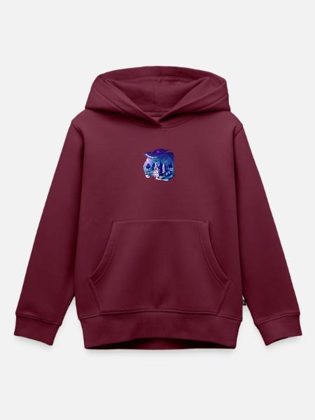 Gruseliger Friedhof - Kinder Premium Organic Hoodie - Burgunderrot