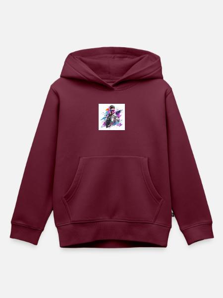gaming art - Kinder Premium Organic Hoodie - Burgunderrot