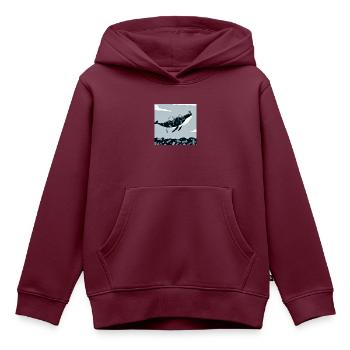 Bedrohte Tiere, Eisbär-Illustration, Erderwärmung - Kinder Premium Organic Hoodie - Burgunderrot - Vorne - AI Model Kid Female (0cm)