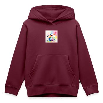 Kleines Mäuschen - Kinder Premium Organic Hoodie - Burgunderrot - Vorne - AI Model Kid Female (0cm)