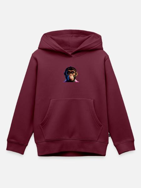 Frecher Affe - Kinder Premium Organic Hoodie - Burgunderrot
