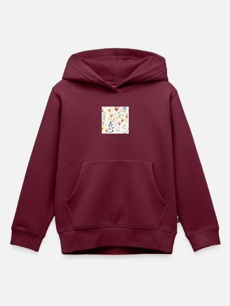 Blühen in Aquarellfarben - Kinder Premium Organic Hoodie - Burgunderrot