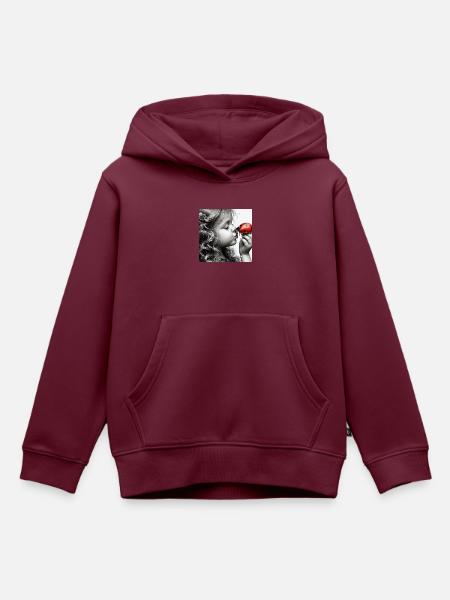 Respect Nature ...Marienkäfer Kind - Kinder Premium Organic Hoodie - Burgunderrot