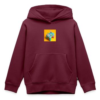 Joystick 11 - Kinder Premium Organic Hoodie - Burgunderrot - Vorne - AI Model Kid Female (0cm)