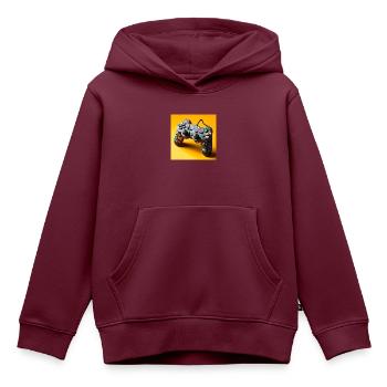 Joystick 4 - Kinder Premium Organic Hoodie - Burgunderrot - Vorne - AI Model Kid Female (0cm)