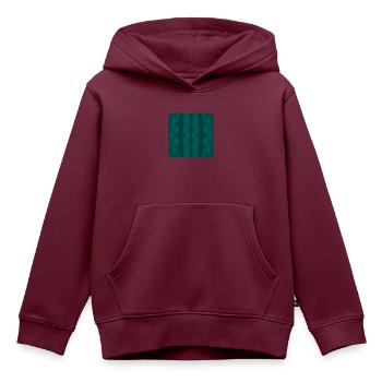 Grüne vertikale Wellen - Kinder Premium Organic Hoodie - Burgunderrot - Vorne - AI Model Kid Female (0cm)