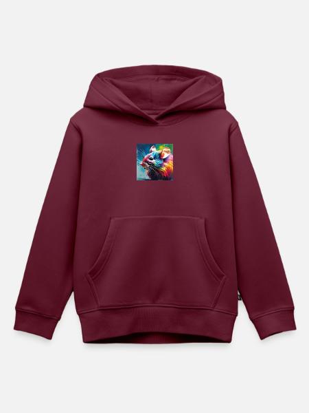 Maus Farbig - Kinder Premium Organic Hoodie - Burgunderrot