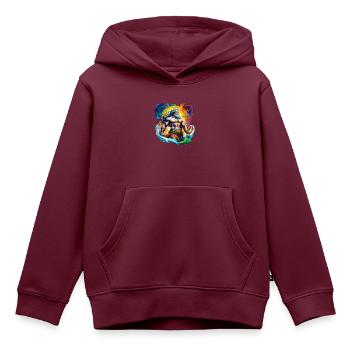 Der Mann - Kinder Premium Organic Hoodie - Burgunderrot - Vorne - AI Model Kid Female (0cm)