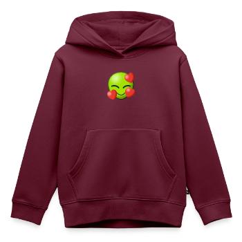 Alien Love Liebe Aliens Heart Herz Außerirdisch I - Kinder Premium Organic Hoodie - Burgunderrot - Vorne - AI Model Kid Female (0cm)