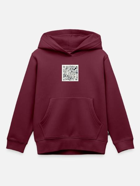 Geometrisches Muster - Kinder Premium Organic Hoodie - Burgunderrot
