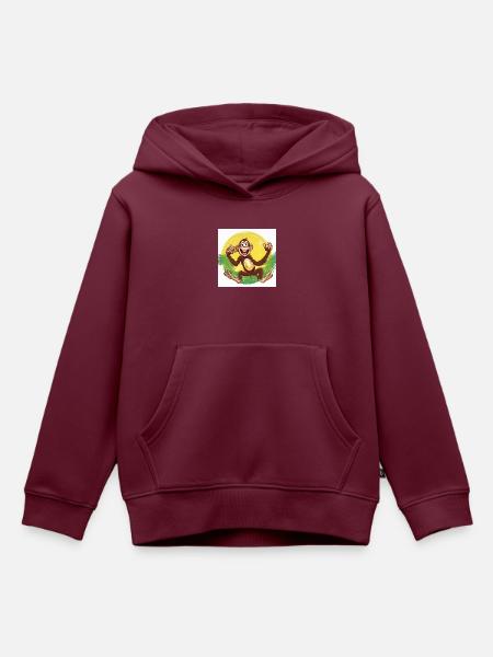 Rhythmus-Affe - Kinder Premium Organic Hoodie - Burgunderrot