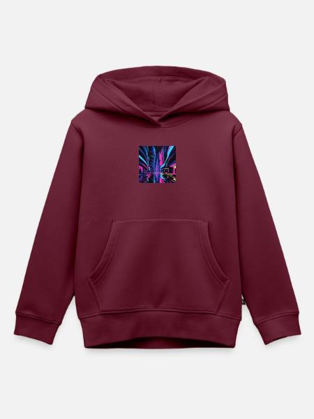 Future City 1 - Kinder Premium Organic Hoodie - Burgunderrot