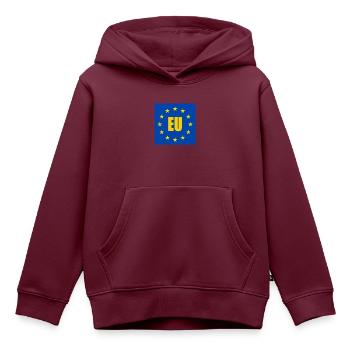 Eu - europa - Kinder Premium Organic Hoodie - Burgunderrot - Vorne - AI Model Kid Female (0cm)