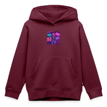 90er-Jahre-Vibes mit Walkman - Kinder Premium Organic Hoodie - Burgunderrot - Vorne - AI Model Kid Female (0cm)