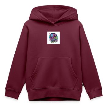 90er-Jahre-Vibes: Walkman, Kasette und Co. - Kinder Premium Organic Hoodie - Burgunderrot - Vorne - AI Model Kid Female (0cm)