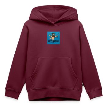 Happy Birthday 1 Nirvana - Kinder Premium Organic Hoodie - Burgunderrot - Vorne - AI Model Kid Female (0cm)