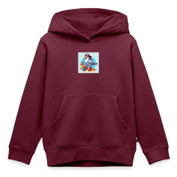 Kinder-Piraten-Möwe mit Sandburg und Eimer - Kinder Premium Organic Hoodie - Burgunderrot - Vorne - AI Model Kid Female (0cm)