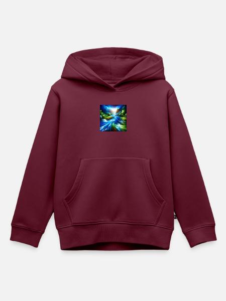 Fließender Fluss - Kinder Premium Organic Hoodie - Burgunderrot