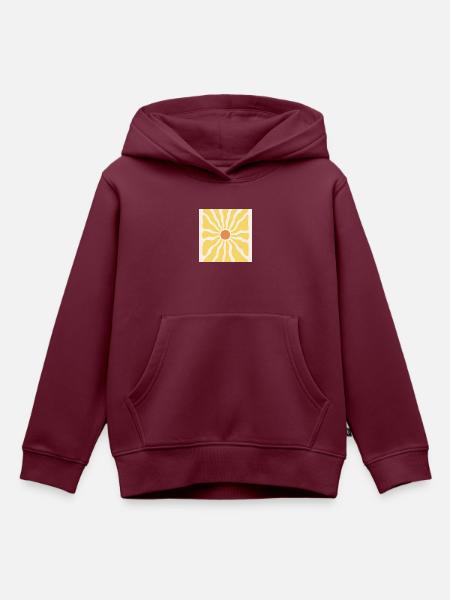 Sonnenstrahlen als Sonnenblume - Kinder Premium Organic Hoodie - Burgunderrot