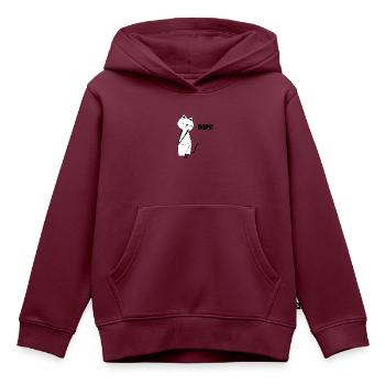 Nekochan Antonio Oops - Kinder Premium Organic Hoodie - Burgunderrot - Vorne - AI Model Kid Female (0cm)