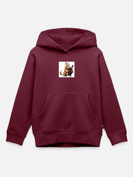 Der musikalische Eichhörnchen-Virtuose - Kinder Premium Organic Hoodie - Burgunderrot
