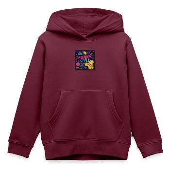 Funky Style – Memphis Madness - Kinder Premium Organic Hoodie - Burgunderrot - Vorne - AI Model Kid Female (0cm)