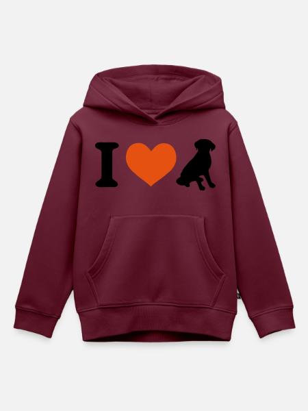 I love labrador - Kinder Premium Organic Hoodie - Burgunderrot
