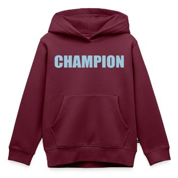 CHAMPION - Kinder Premium Organic Hoodie - Burgunderrot - Vorne - AI Model Kid Female (0cm)