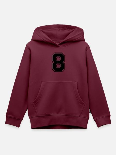 acht - Kinder Premium Organic Hoodie - Burgunderrot