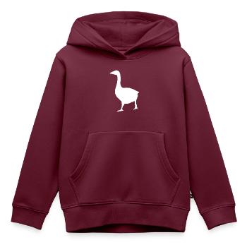 Gans - Kinder Premium Organic Hoodie - Burgunderrot - Vorne - AI Model Kid Female (0cm)