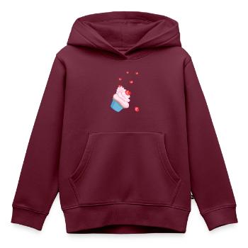 Muffin - Kinder Premium Organic Hoodie - Burgunderrot - Vorne - AI Model Kid Female (0cm)