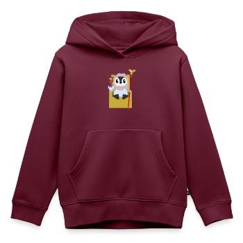 Zeus Pinguin - Kinder Premium Organic Hoodie - Burgunderrot - Vorne - AI Model Kid Female (0cm)
