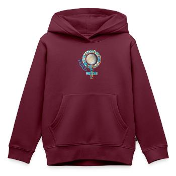 venus e 276 - Kinder Premium Organic Hoodie - Burgunderrot - Vorne - AI Model Kid Female (0cm)