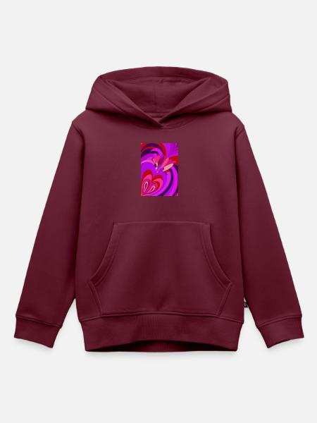 Psychedelisches Herz - Kinder Premium Organic Hoodie - Burgunderrot
