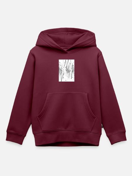 Linien und Punkte - Kinder Premium Organic Hoodie - Burgunderrot