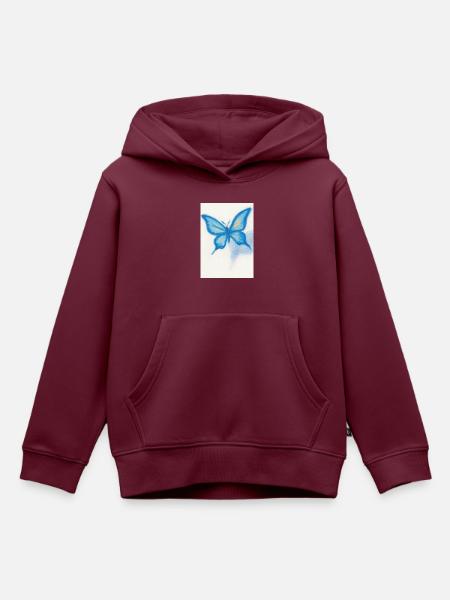 Blauer Schmetterling - Kinder Premium Organic Hoodie - Burgunderrot