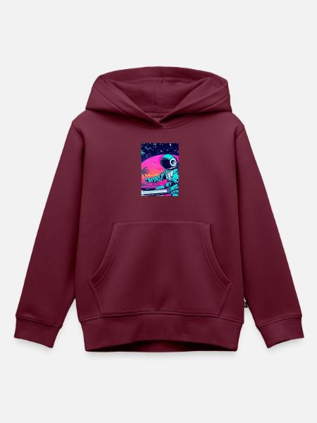 Astronaut DJ im Weltraum - Kinder Premium Organic Hoodie - Burgunderrot