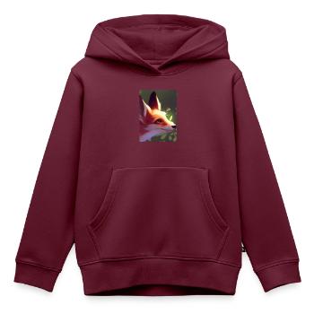 Niedliche Fuchs-Malerei - Kinder Premium Organic Hoodie - Burgunderrot - Vorne - AI Model Kid Female (0cm)