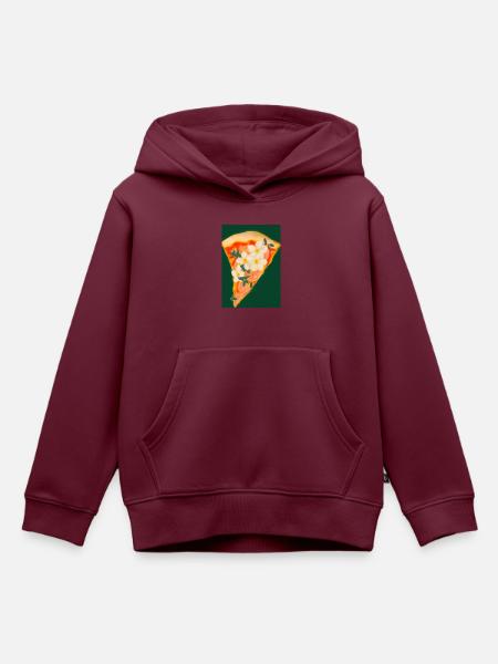 Blümchen-Pizza - Kinder Premium Organic Hoodie - Burgunderrot