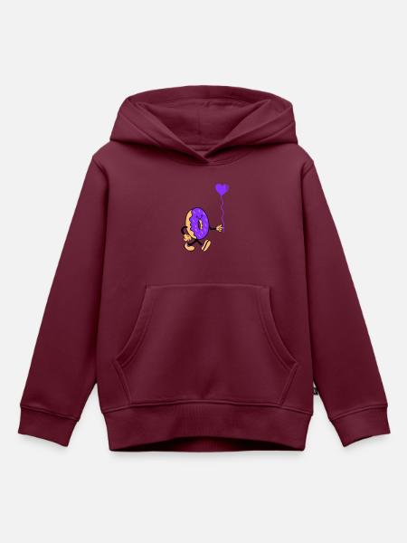 donut comic herz - Kinder Premium Organic Hoodie - Burgunderrot